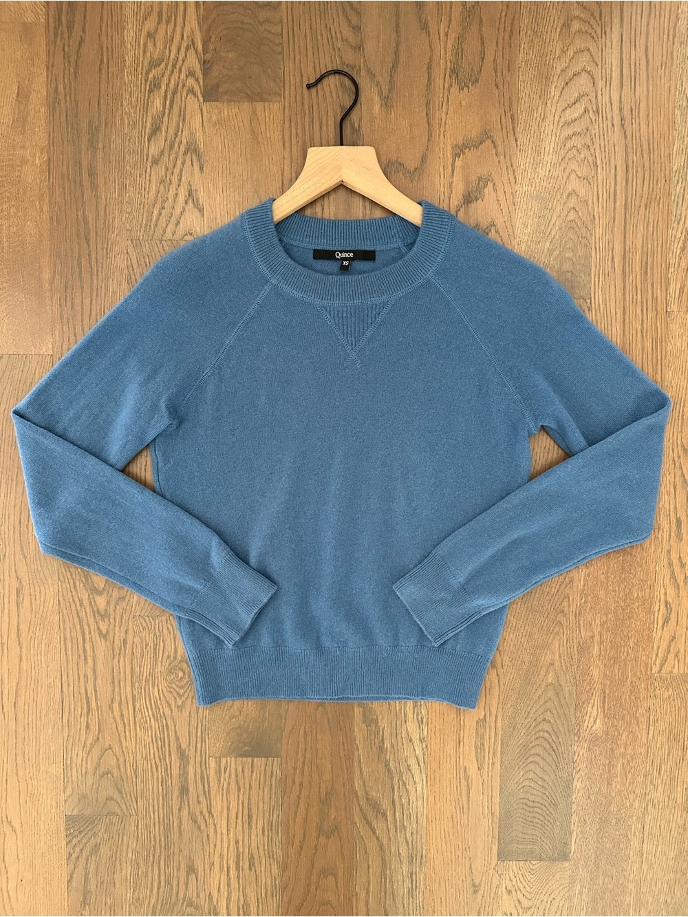 Quince Mongolian Shrunken Cashmere Sweatshirt in Cornflower Blue Extra Small - Picture 7 of 11
